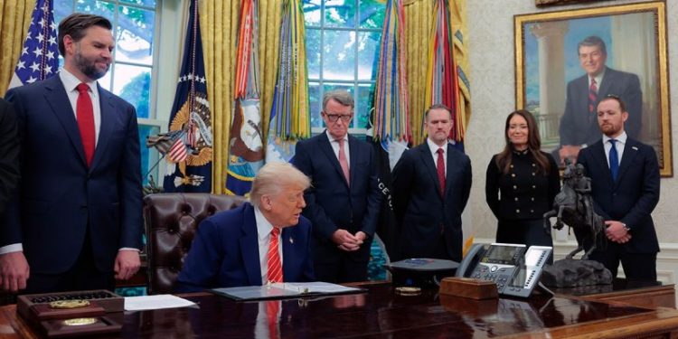 Trump inks trade deal with UK, previews China trade negotiations during 16th week in office