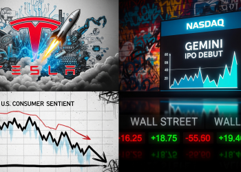 US digest: Tesla surge, consumer sentiment dips, Gemini makes debut