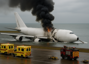 Two killed as Emirates cargo plane plunges into the sea in Hong Kong