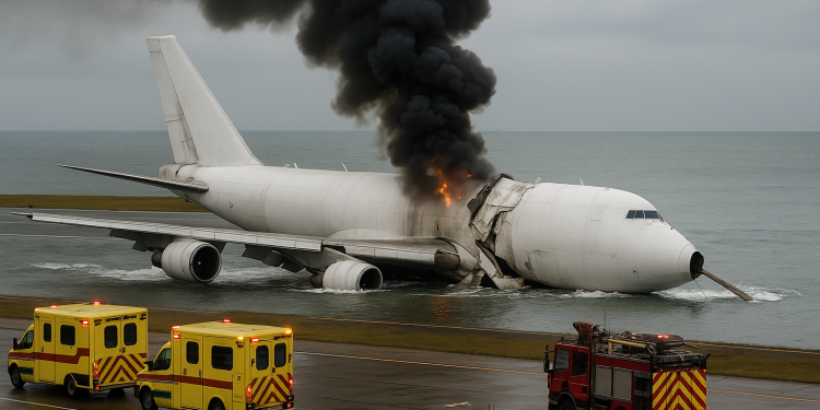 Two killed as Emirates cargo plane plunges into the sea in Hong Kong