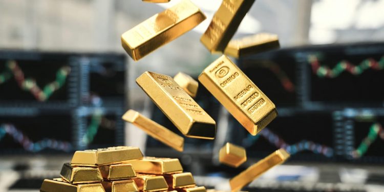 Gold lowers on easing tensions, but rate cut bets, China demand provide floor
